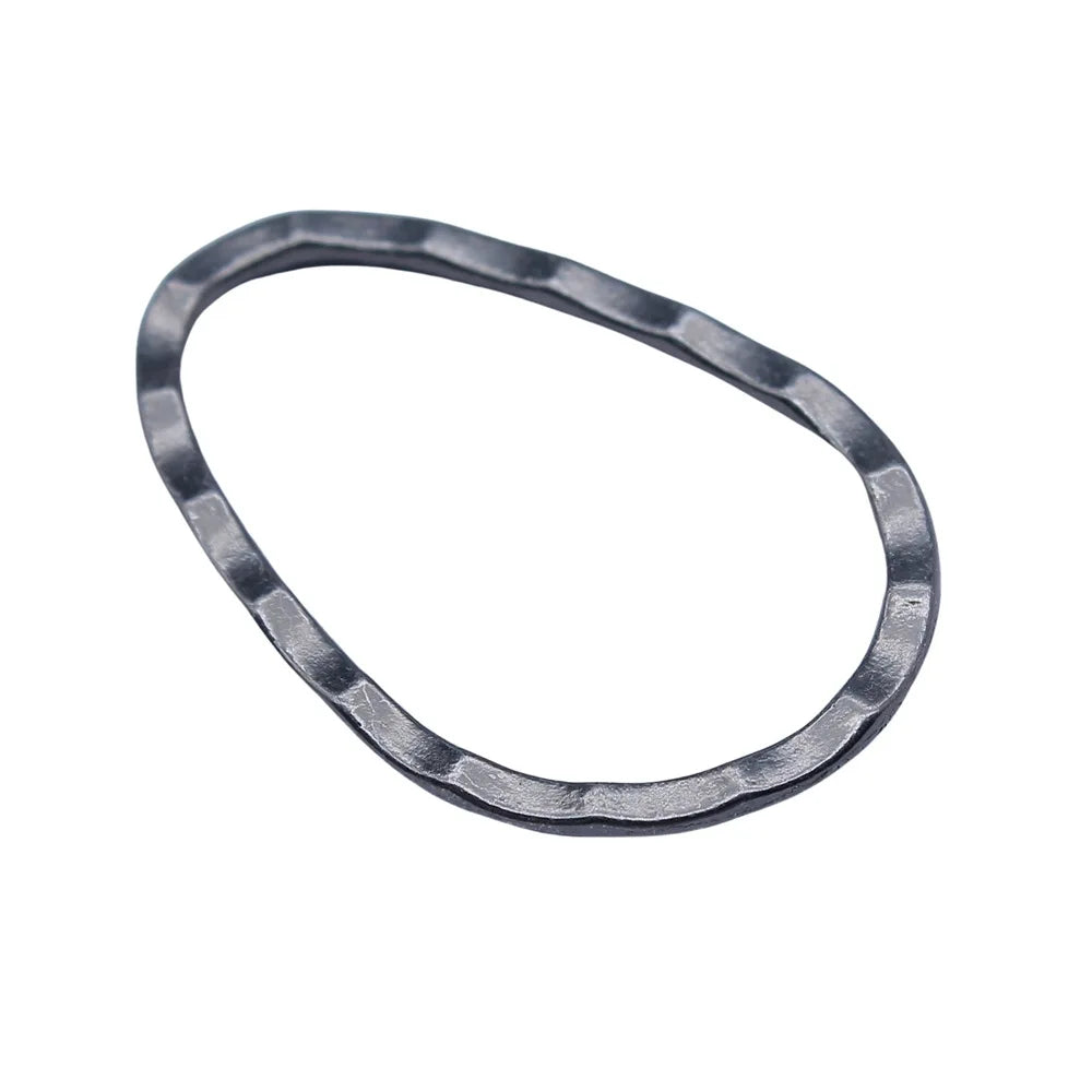 26x40mm 2.4g Multicolor Zinc Alloy Hammered Egg Shape Round Ring Charm Pendant for DIY Necklace Making