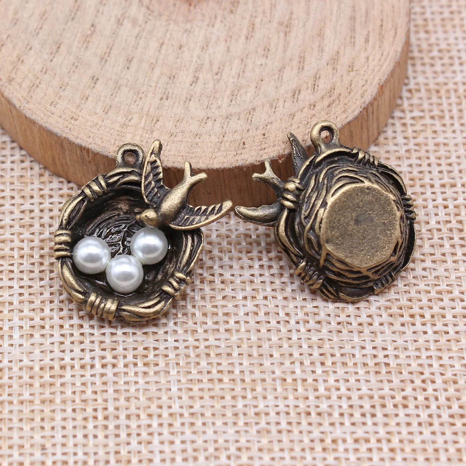 24x25mm 4.5g Multicolor Zinc Alloy Bird Nest Charm Pendant for DIY Necklace Bracelet Jewelry Making
