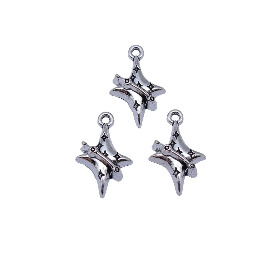 20x13mm 0.87g Multicolor Zinc Alloy Star Charm Pendant for DIY Clothing Jewelry Accessories