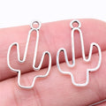 25x17mm 0.76g Multi Color Zinc Alloy Hollow Cactus Charm Pendant for DIY Necklace Bracelet Making