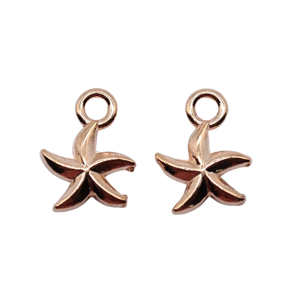 12x7mm 0.5g Multicolor Zinc Alloy Starfish charm pendant for earrings bracelet DIY jewelry making