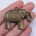 38x48mm 9.2g Multicolor Zinc Alloy Elephant Charm Pendant for DIY Necklace Bracelet Jewelry Making