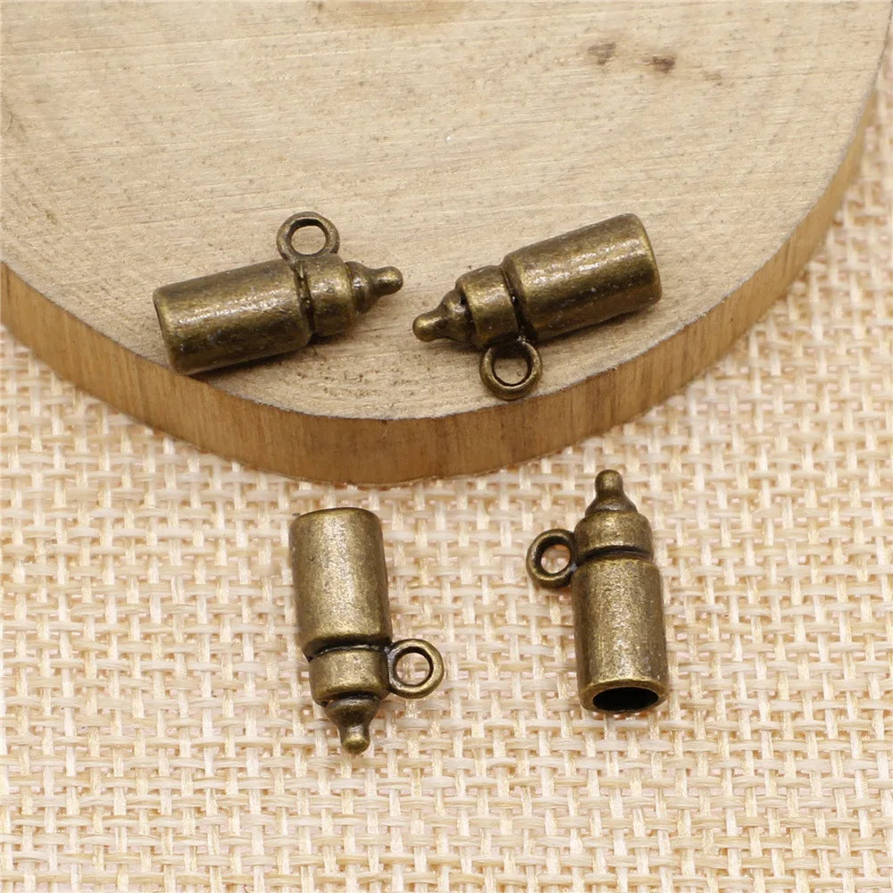 15x5x5mm 1.1g Multicolor Zinc Alloy Baby Bottle Charm Pendant for DIY Bracelet Necklace Making