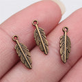 15x5mm 0.3g Multicolor Zinc Alloy Feather Charm Pendant for DIY Necklace Earring Jewelry Making