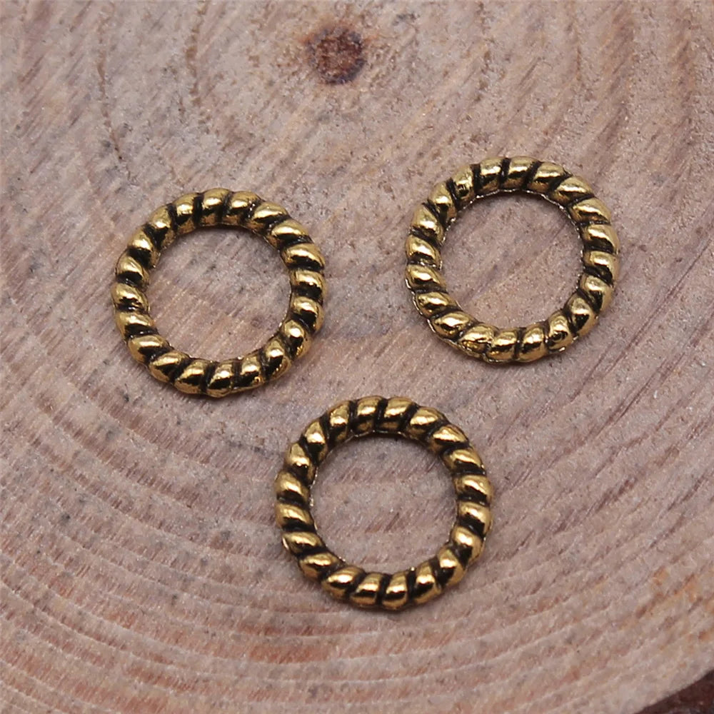8x8mm 0.2g Multicolor Zinc Alloy Round Ring Charm Pendant for Bracelet Necklace Making