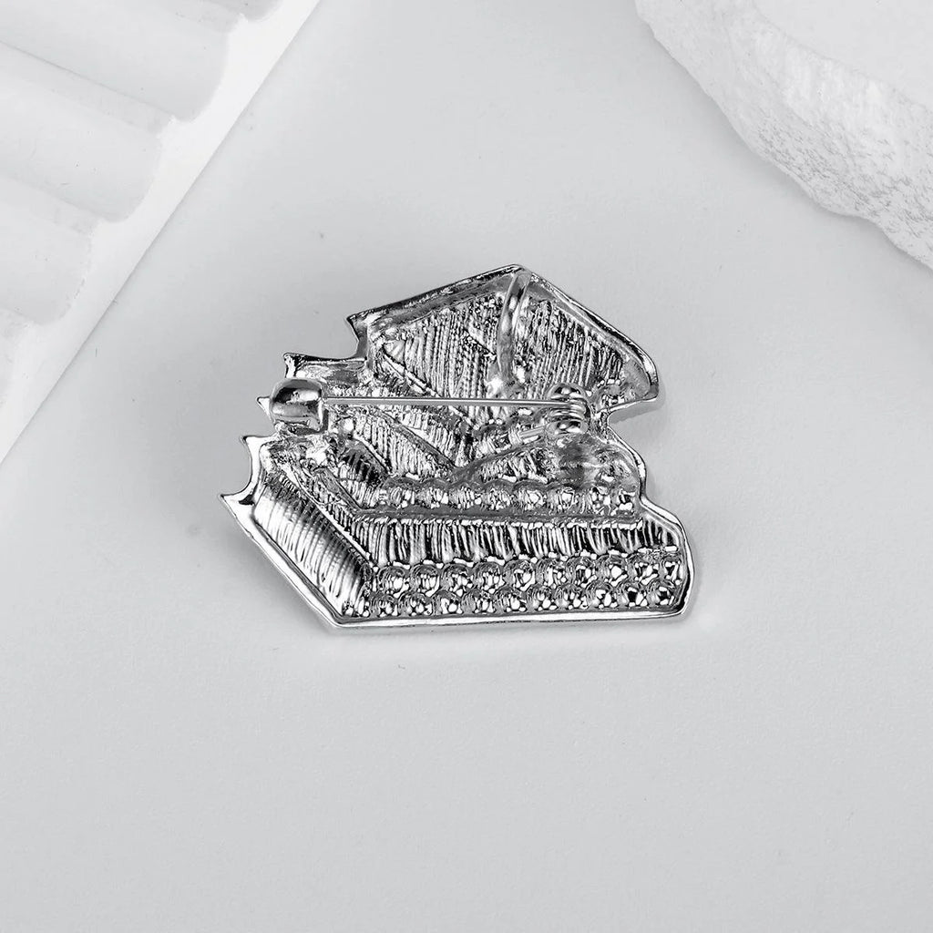Luxury Rhinestone Three Books Brooch Pin With Enamel Pages, Creative Lapel Corsage Suit Accessory Gift