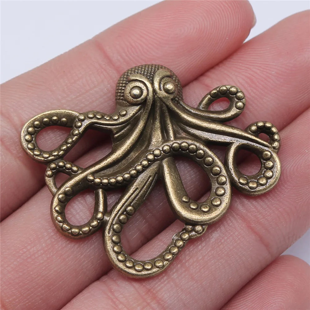 42x35mm 7g Multicolor Zinc Alloy Octopus Fish Charm Pendant for DIY Necklace Bracelet Jewelry Making