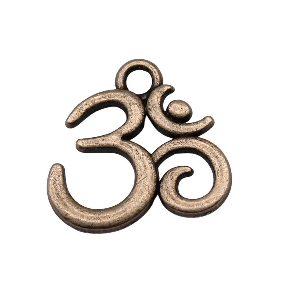 15x14mm 1g Multicolor Zinc Alloy OM Symbol Charm Pendant for DIY Bracelet Necklace Jewelry Making