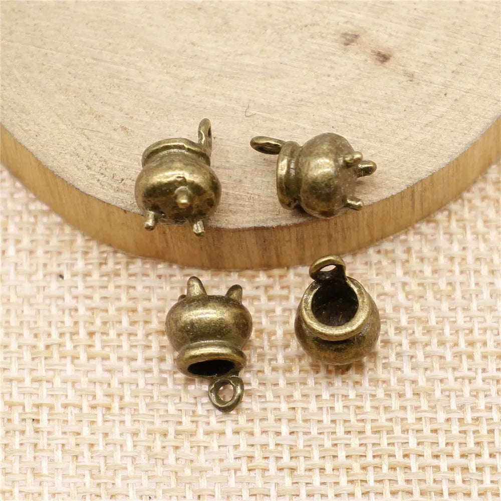 11x8x8mm 2.2g Multicolor Zinc Alloy Incense Burner Charm Pendant for DIY Necklace Bracelet Jewelry Making