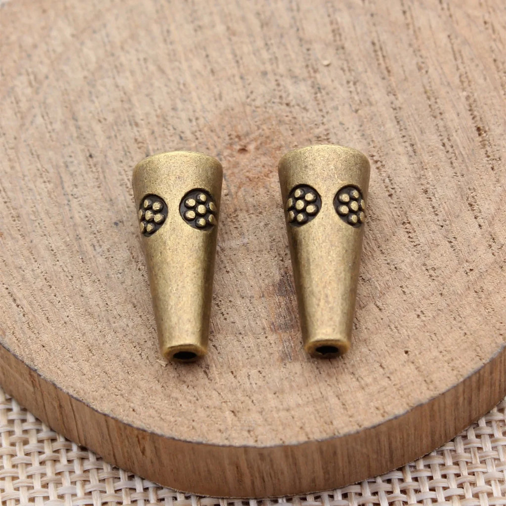 19.6x8.8x8.6mm 2.6g Multicolor Zinc Alloy Long Cone bead caps for tassel pendants and DIY jewelry findings