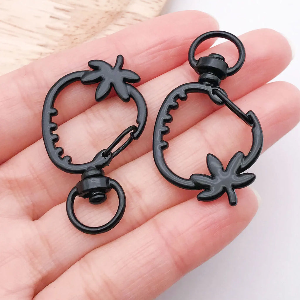 Enamel Zinc Alloy Strawberry Dog Lobster Clasps
