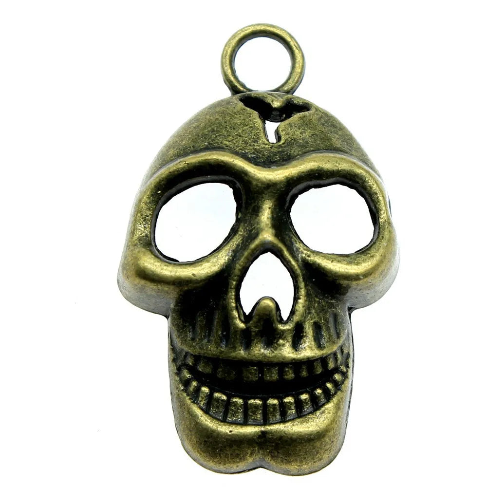 37x22mm 6.3g Multicolor Zinc Alloy Skull Charm Pendant for DIY Gothic Necklace Bracelet Making