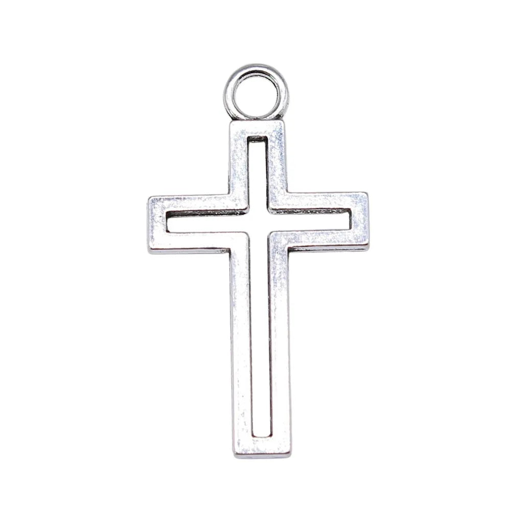 39x21mm 2.37g Zinc Alloy Cross Charm Pendant for DIY Necklace Bracelet Handmade Jewelry Findings