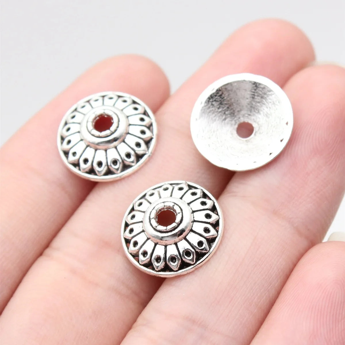 14x14x4.2mm 0.89g Multicolor Zinc Alloy Flower Bead Caps for Beaded Bracelet Necklace DIY Jewelry