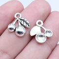 15x15mm 1g Antique Silver Zinc Alloy Cherry Charm Pendant for DIY Bracelet Necklace Jewelry Making