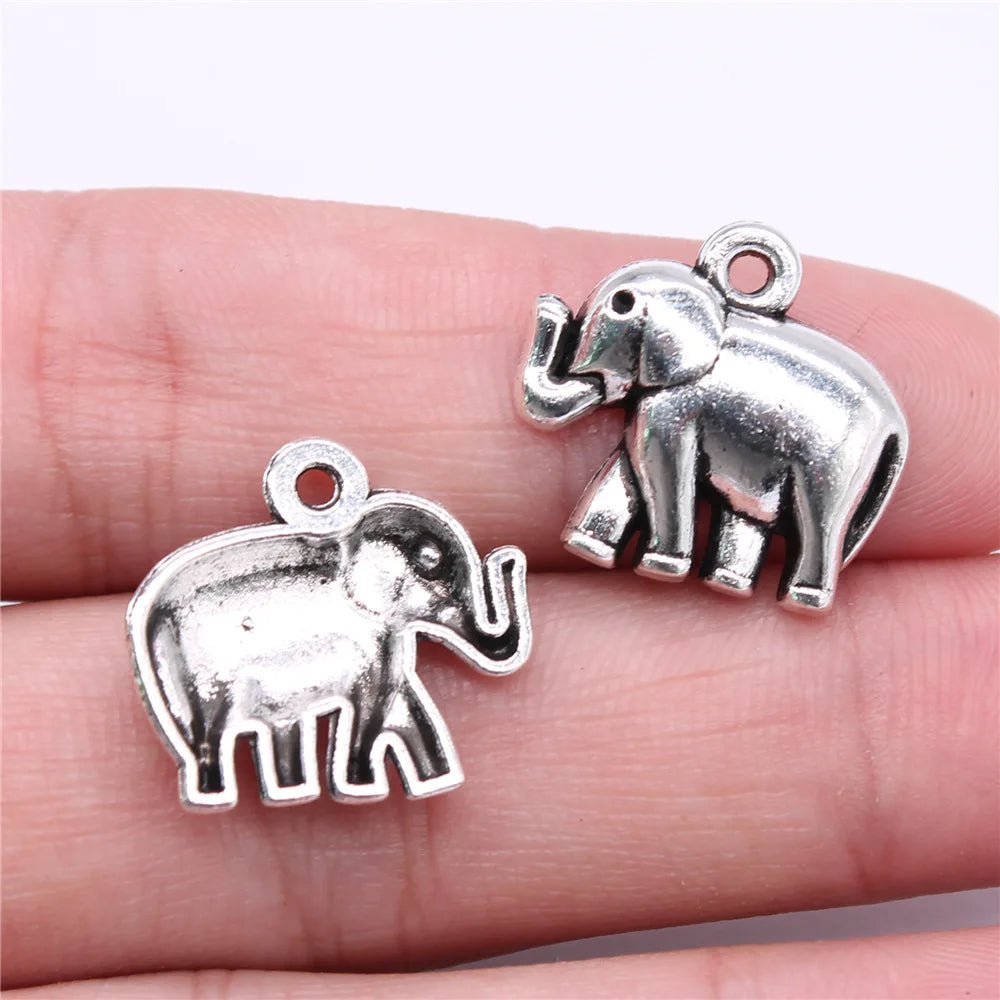20x18mm 2g Multicolor Zinc Alloy Elephant Charm Pendant for DIY Necklace Bracelet Jewelry Making