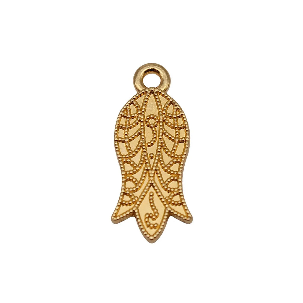 22x9.2mm 0.9g Bright Gold Zinc Alloy Flower Charm Pendant for Necklace Bracelet Jewelry Making
