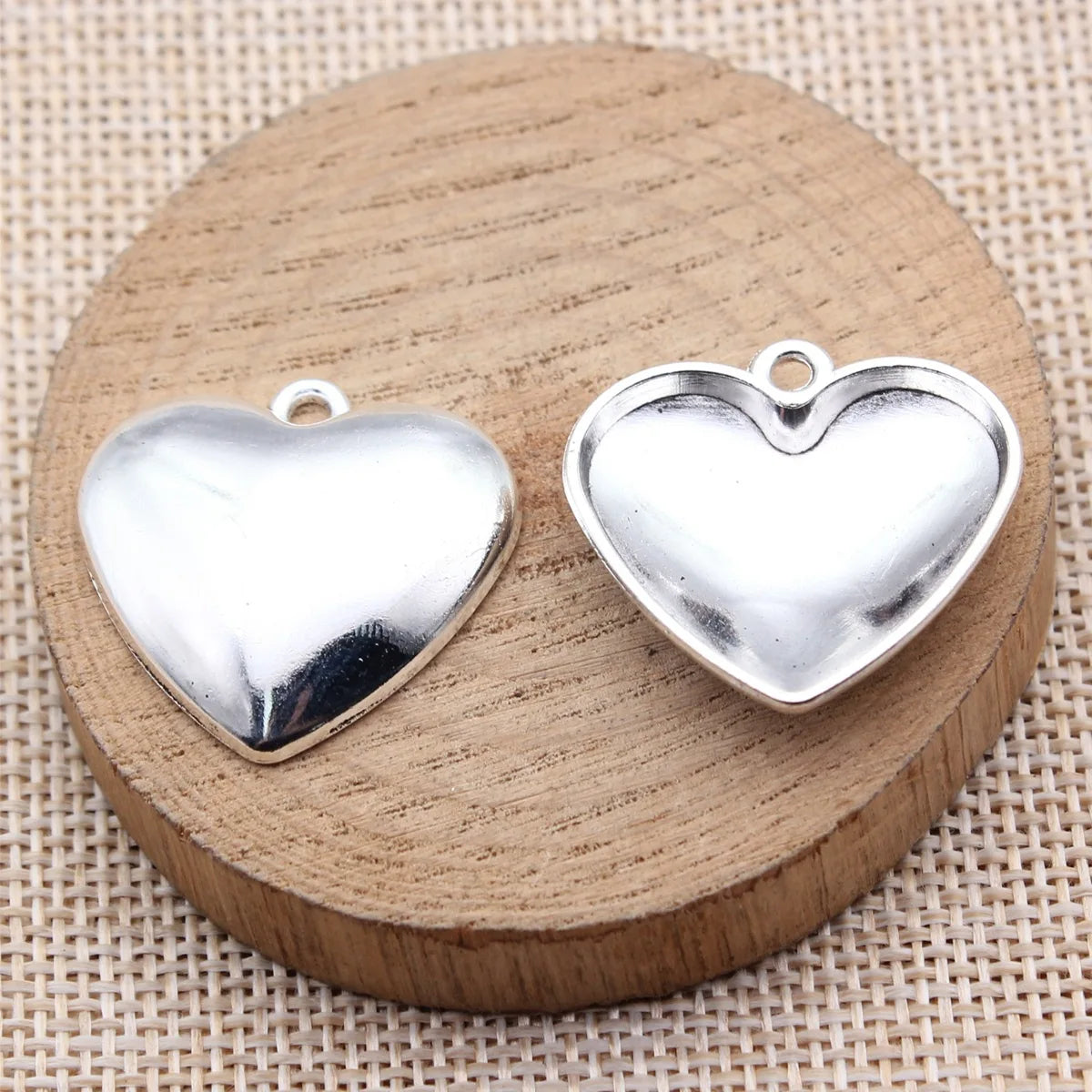 28x27mm 3.8g Antique Silver Zinc Alloy Smooth Heart Charm Pendant for DIY Necklace Jewelry Making