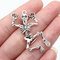 41x23mm 5.4g Antique Silver Zinc Alloy Punk Skull Charm Pendant for DIY Necklace Jewelry Making