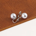 Elegant Spiral Coil Alloy Light Purple Pearl Stud & Clip On No Piercing Versatile Fashion Earrings