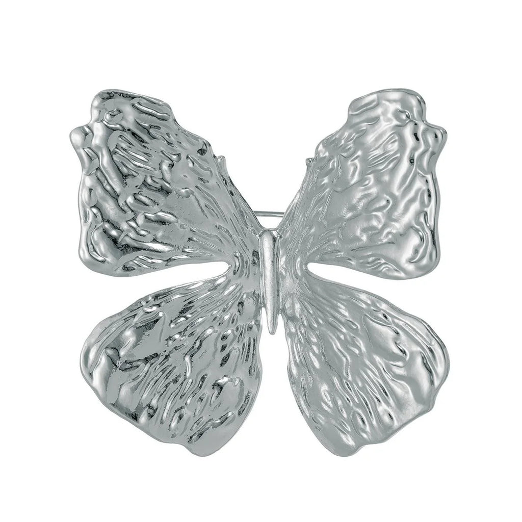 Elegant 3D Gold Alloy Butterfly Brooch With Textured Wings, Luxury Lapel Pin Corsage Suit Accessory Gift