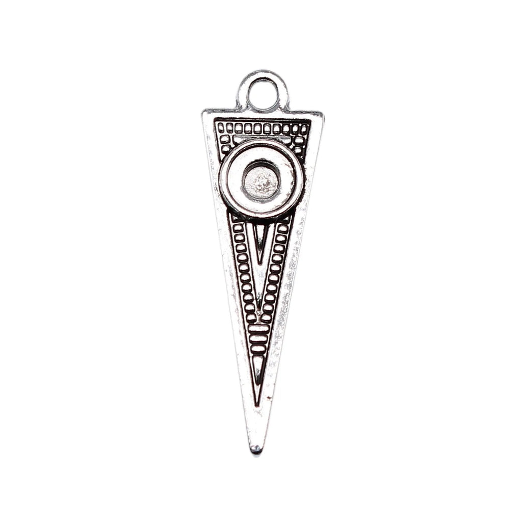29x9mm 1.3g Antique Silver Zinc Alloy Triangle Charm Pendant for DIY Necklace Bracelet Making