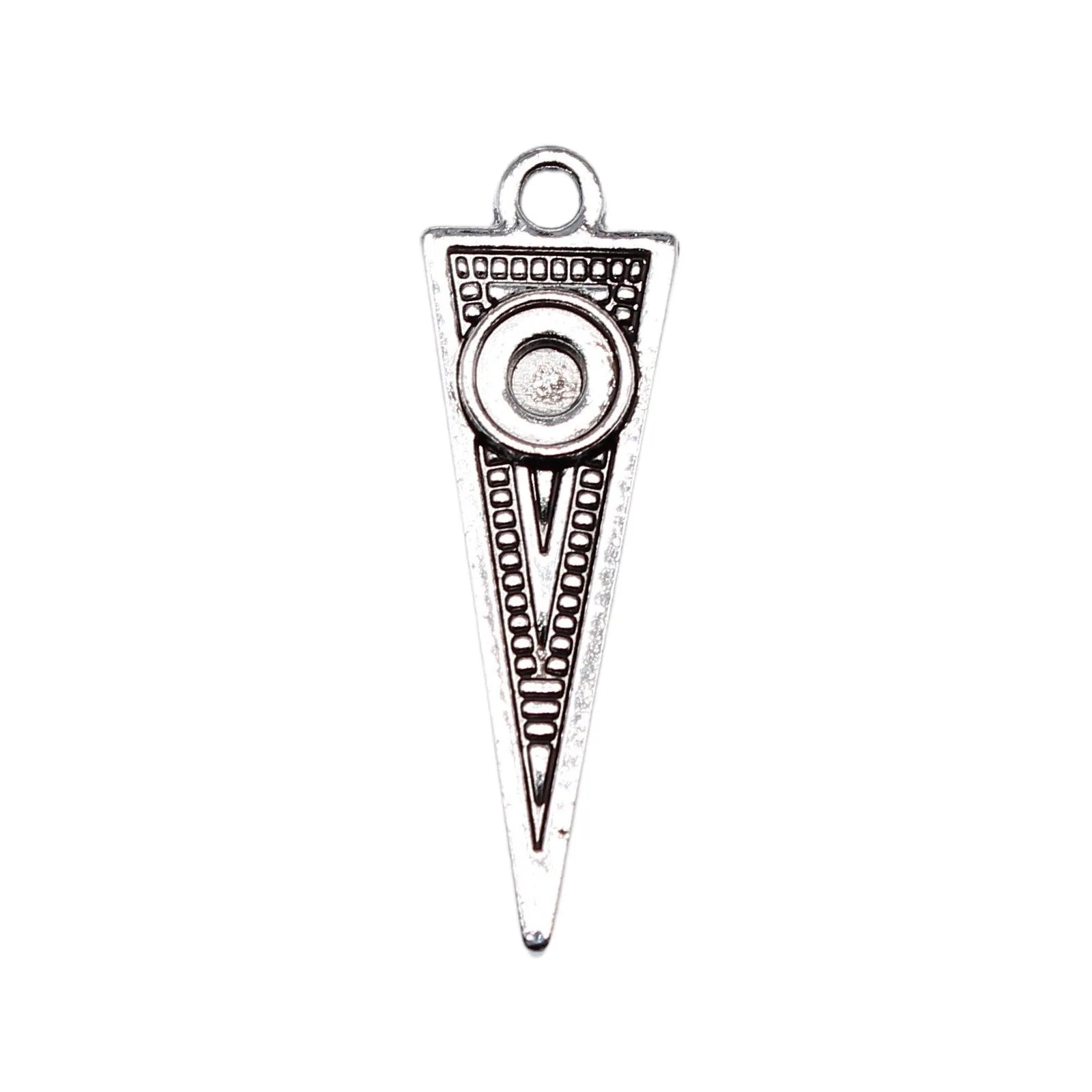 29x9mm 1.3g Antique Silver Zinc Alloy Triangle Charm Pendant for DIY Necklace Bracelet Making