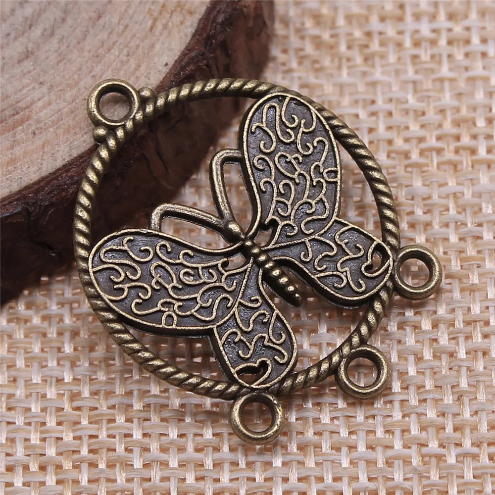 32x26mm 3.5g Multicolor Zinc Alloy Butterfly Earring Connector Charm for DIY Earrings Jewelry Making