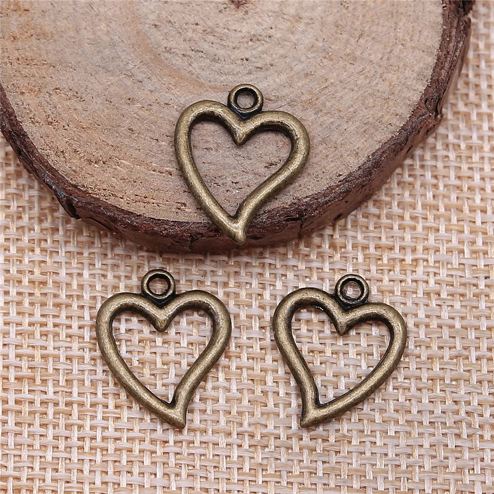 18x15mm 1g Multicolor Zinc Alloy Small Heart Charm Pendant for DIY Necklace Bracelet Jewelry Making