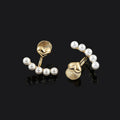 Elegant Gold Alloy Heart Spiral Pearl Back Ear Stud & Clip On No Piercing Fashion Earrings