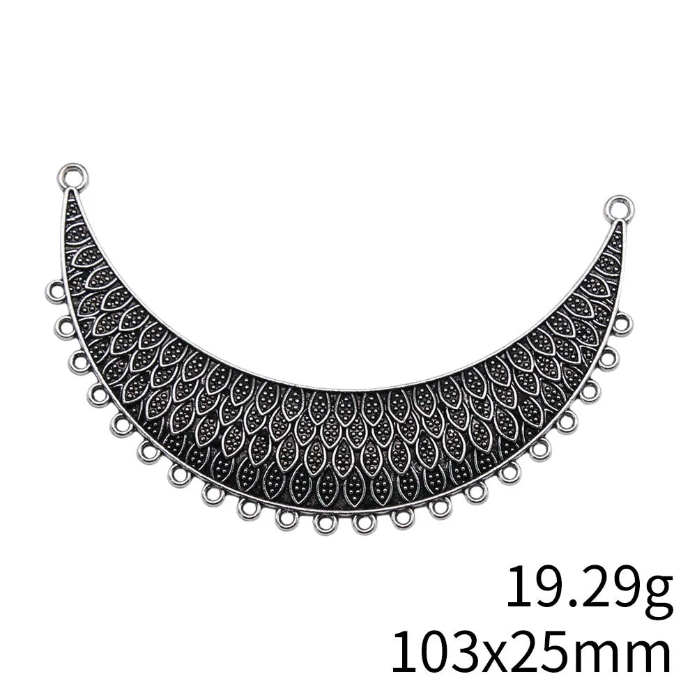 103x25mm 19.29g Antique Silver Finish Zinc Alloy Necklace Connector Charm for DIY Necklace Jewelry Making
