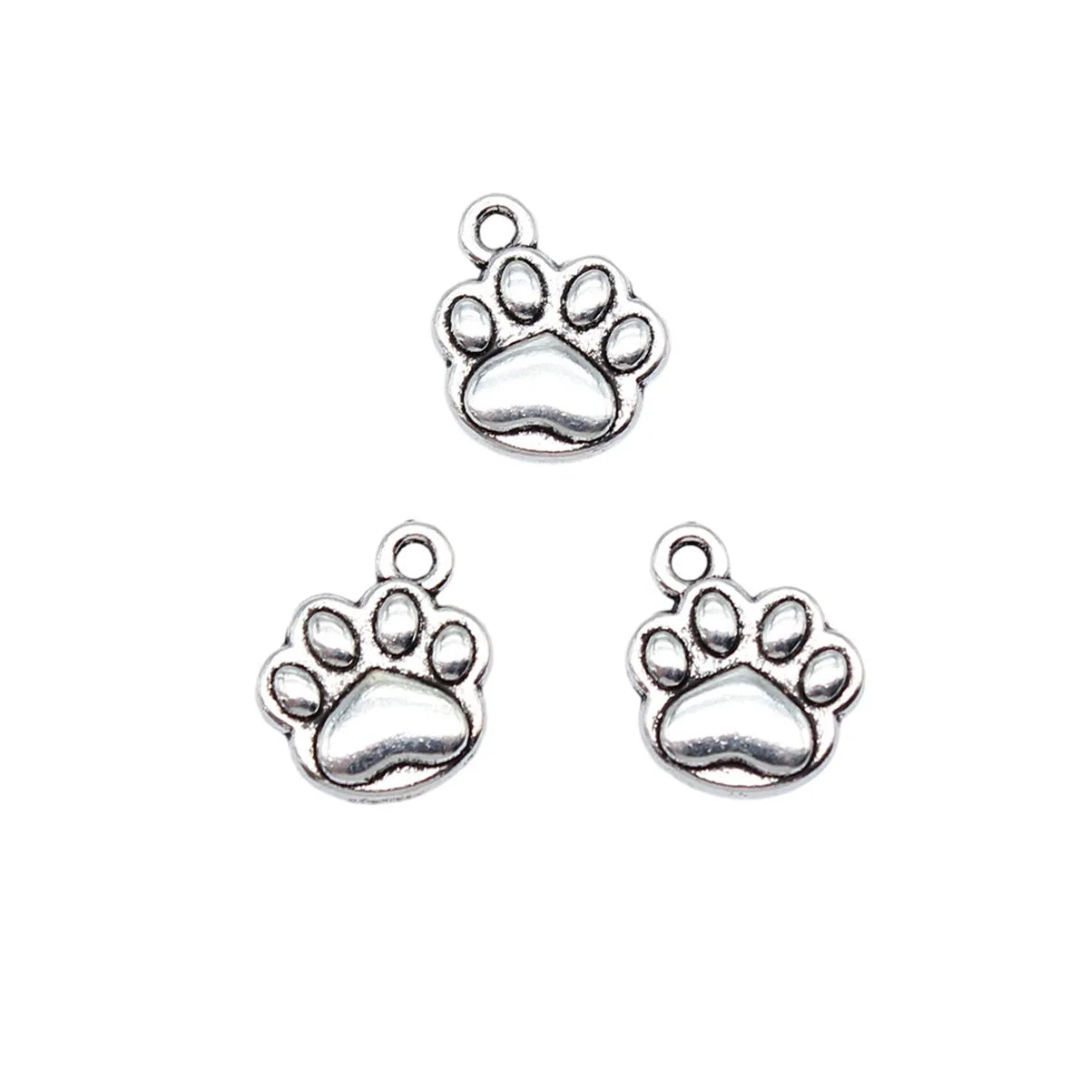 14x12mm 1.3g Multicolor Zinc Alloy Dog Paw Charm Pendant for DIY Necklace Bracelet Jewelry Making