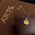 304 Stainless Steel 18K Gold Plated Starburst Rhinestone Collarbone Necklace For Women