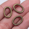 15x11mm 0.8g Multicolor Zinc Alloy Oval Rope Ring Charm Pendant for DIY Bracelet Necklace Making