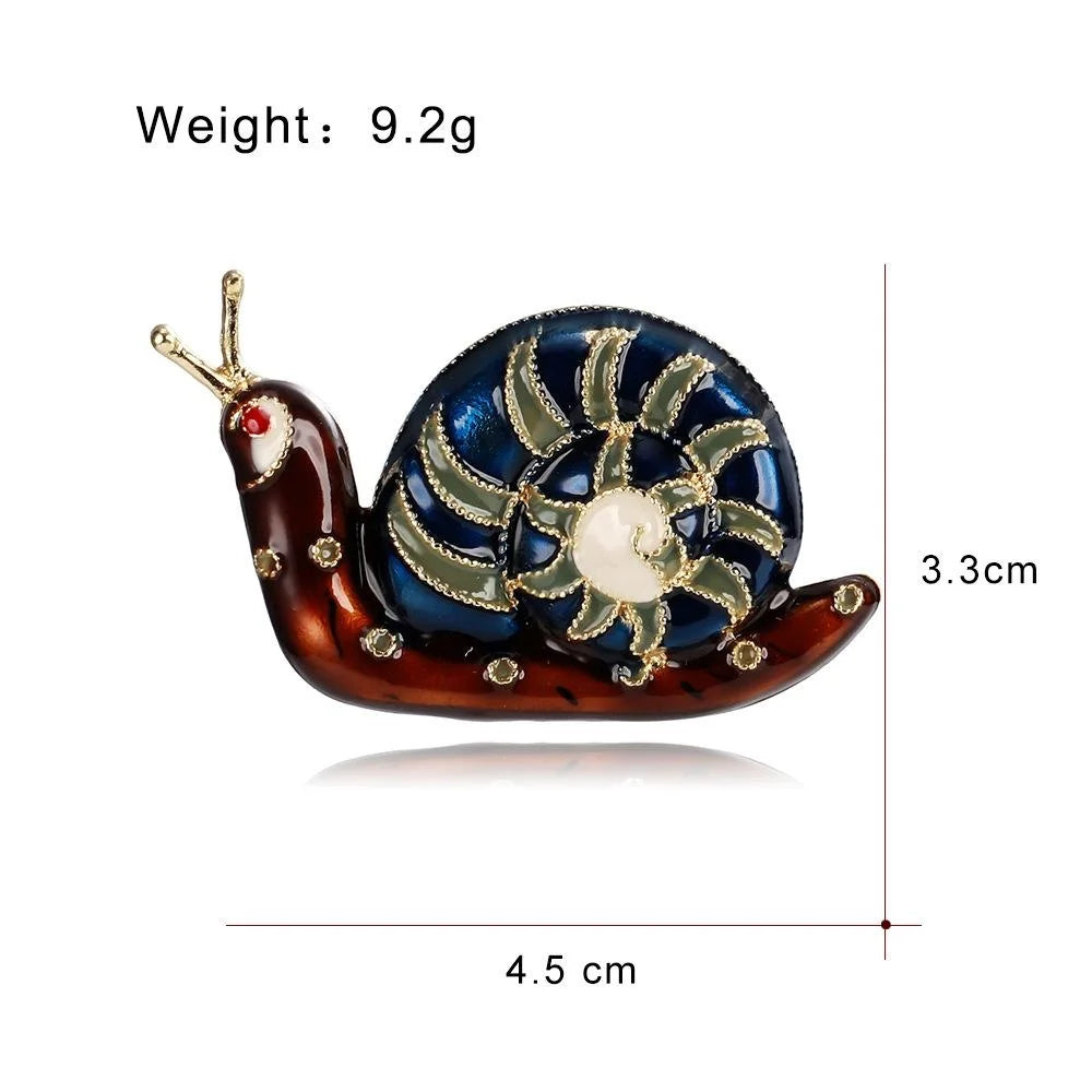 Luxury Enamel Snail Brooch With Gold Tone Alloy Shell, Elegant Animal Lapel Pin Suit Accessory Gift