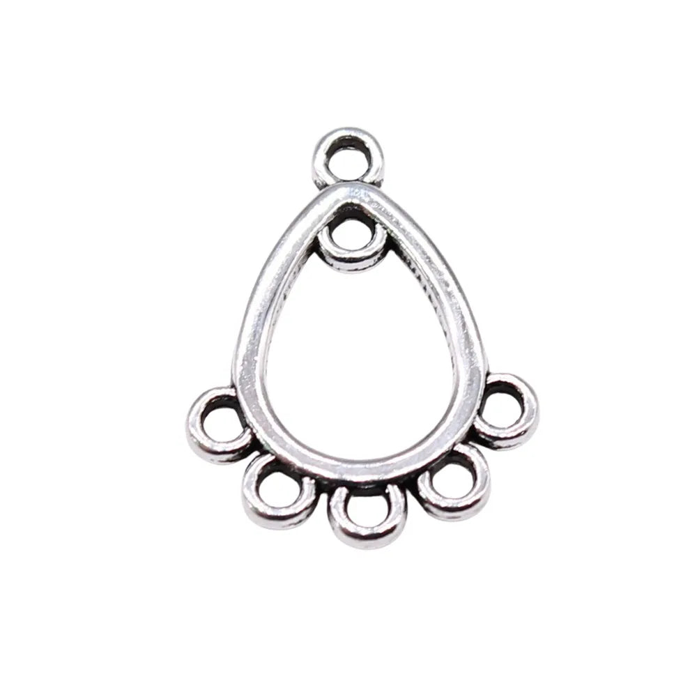 16x12mm 0.46g Multi Color Zinc Alloy Waterdrop Teardrop Earring Connector Charms for DIY Earring Making