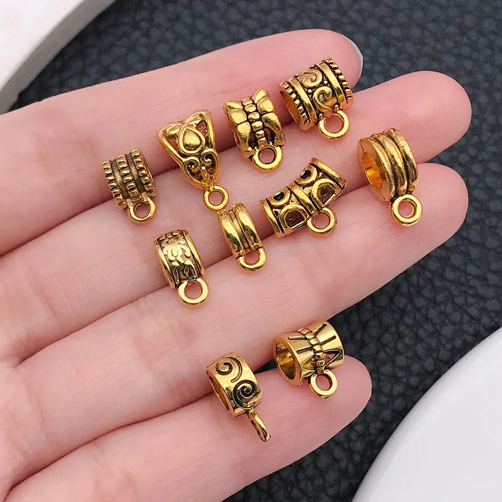 Antique Gold Zinc Alloy three way tube Connector Beads spacer beads for DIY bracelets