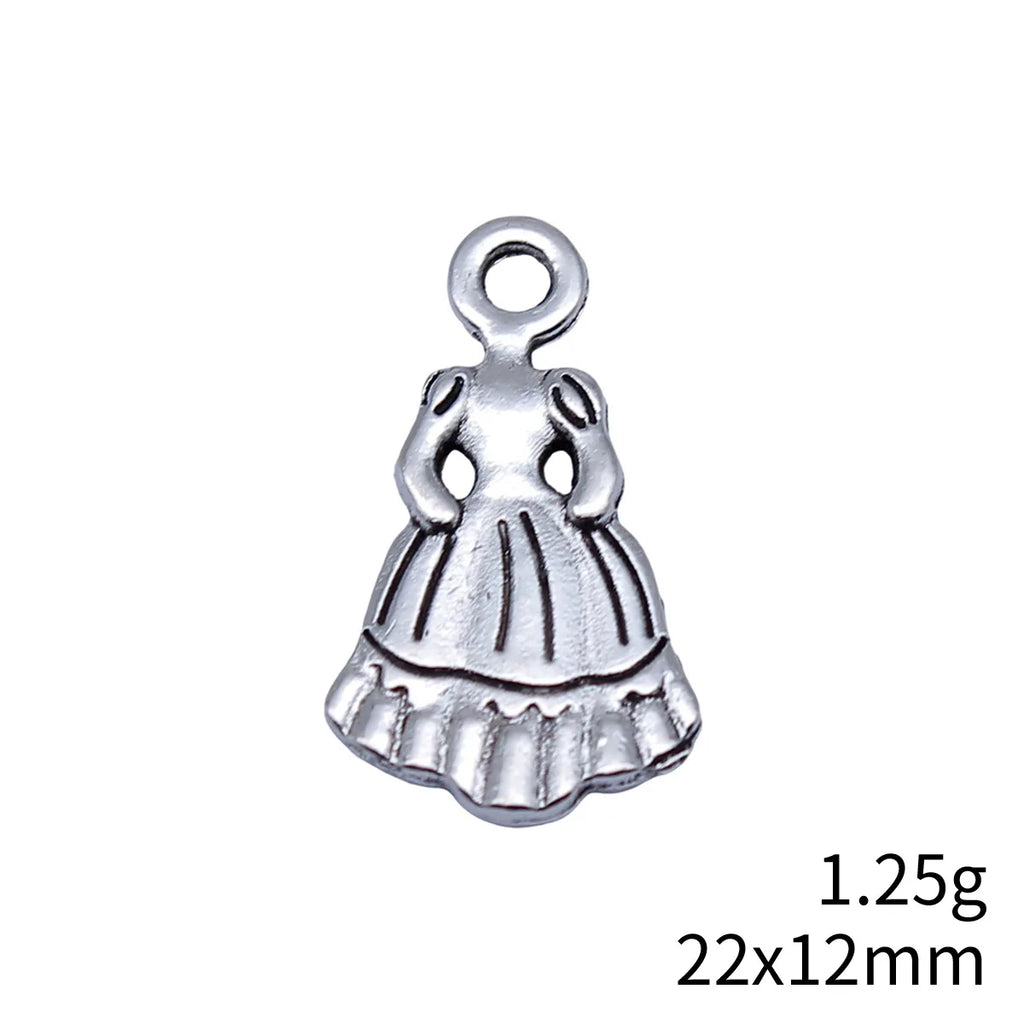 22x12mm 1.25g Antique Silver Zinc Alloy Dress Charm Pendant for DIY Jewelry and Garment Decoration