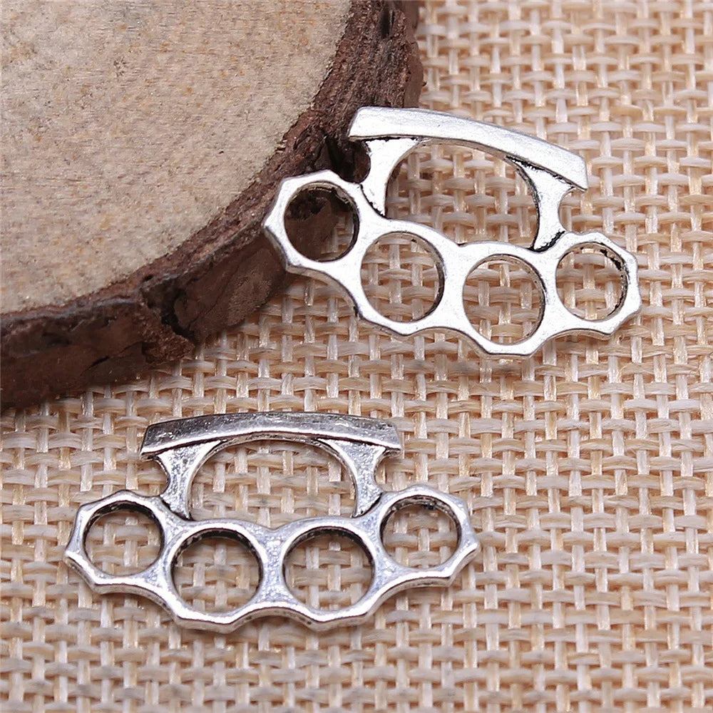 24x14mm 0.8g Multicolor Zinc Alloy Brass Knuckles Charm Pendant for Bracelet Necklace DIY Making
