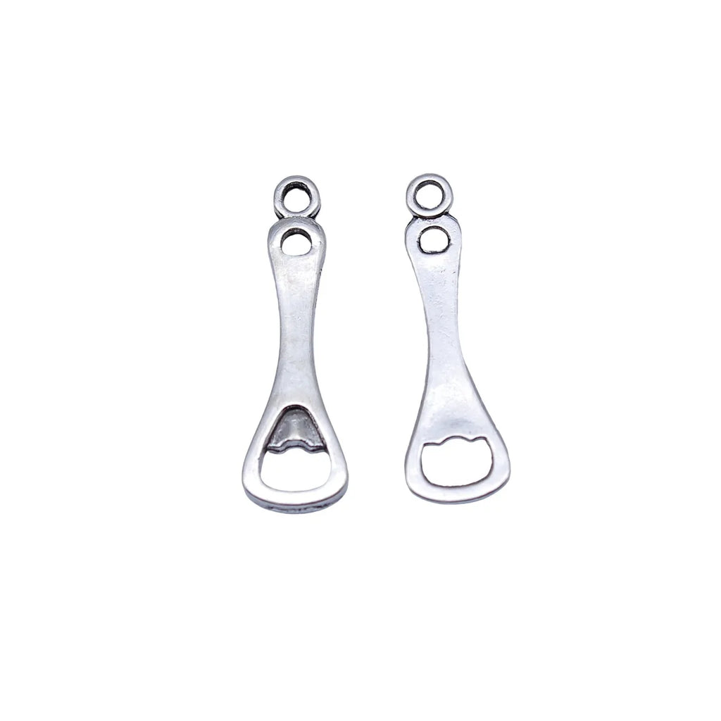 25x7.5mm 0.5g Antique Silver Zinc Alloy Bottle Opener Charm Pendant for DIY Keychain Necklace Jewelry