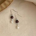 New Chinese Vintage Freshwater Pearl Handmade Geometric Round Drop Earrings Designer Jewelry