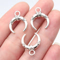 19x16mm 1.5g Antique Silver Zinc Alloy Crescent Horn Charm Pendant for DIY Necklace Bracelet