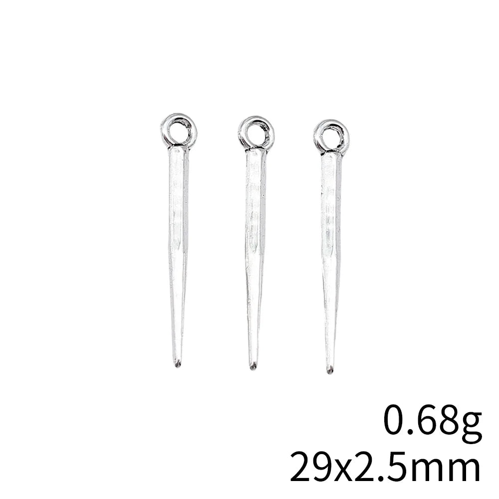 29x2.5mm 0.68g Multicolor Zinc Alloy Pointed Cone Charm Pendant for DIY Necklace Earring Making