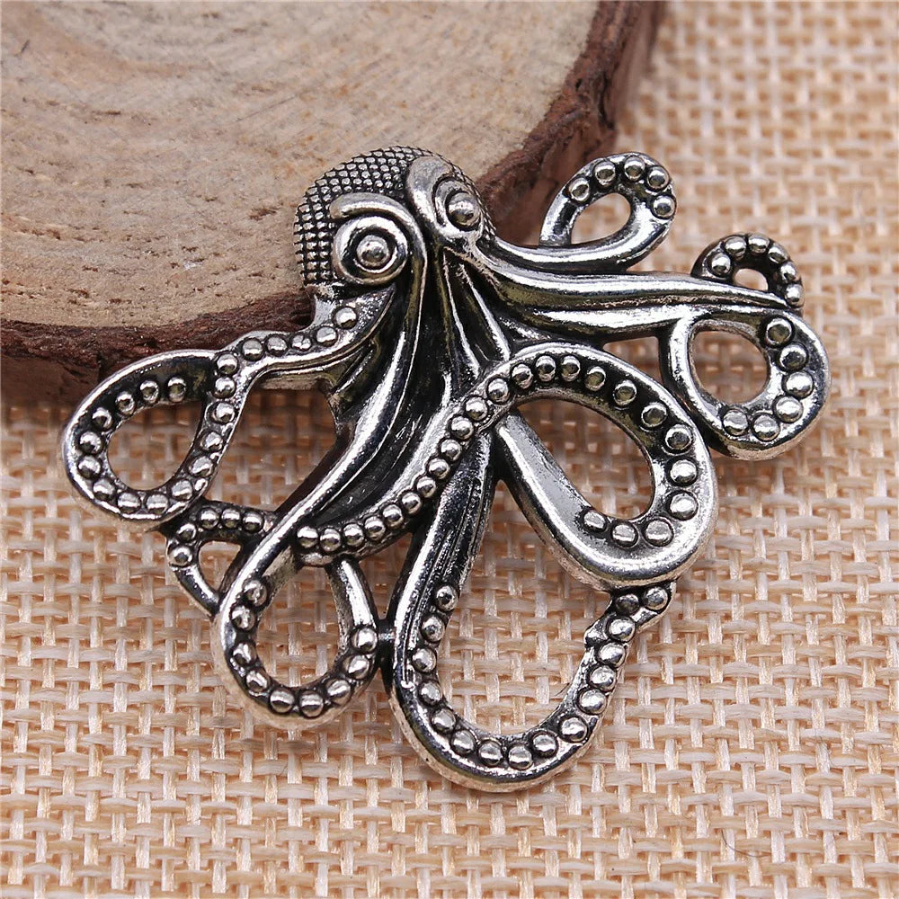 42x35mm 7g Multicolor Zinc Alloy Octopus Fish Charm Pendant for DIY Necklace Bracelet Jewelry Making