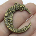 38x32mm 6.5g Zinc Alloy Moon Connector Charm Pendant for Necklace Bracelet Earring DIY Jewelry