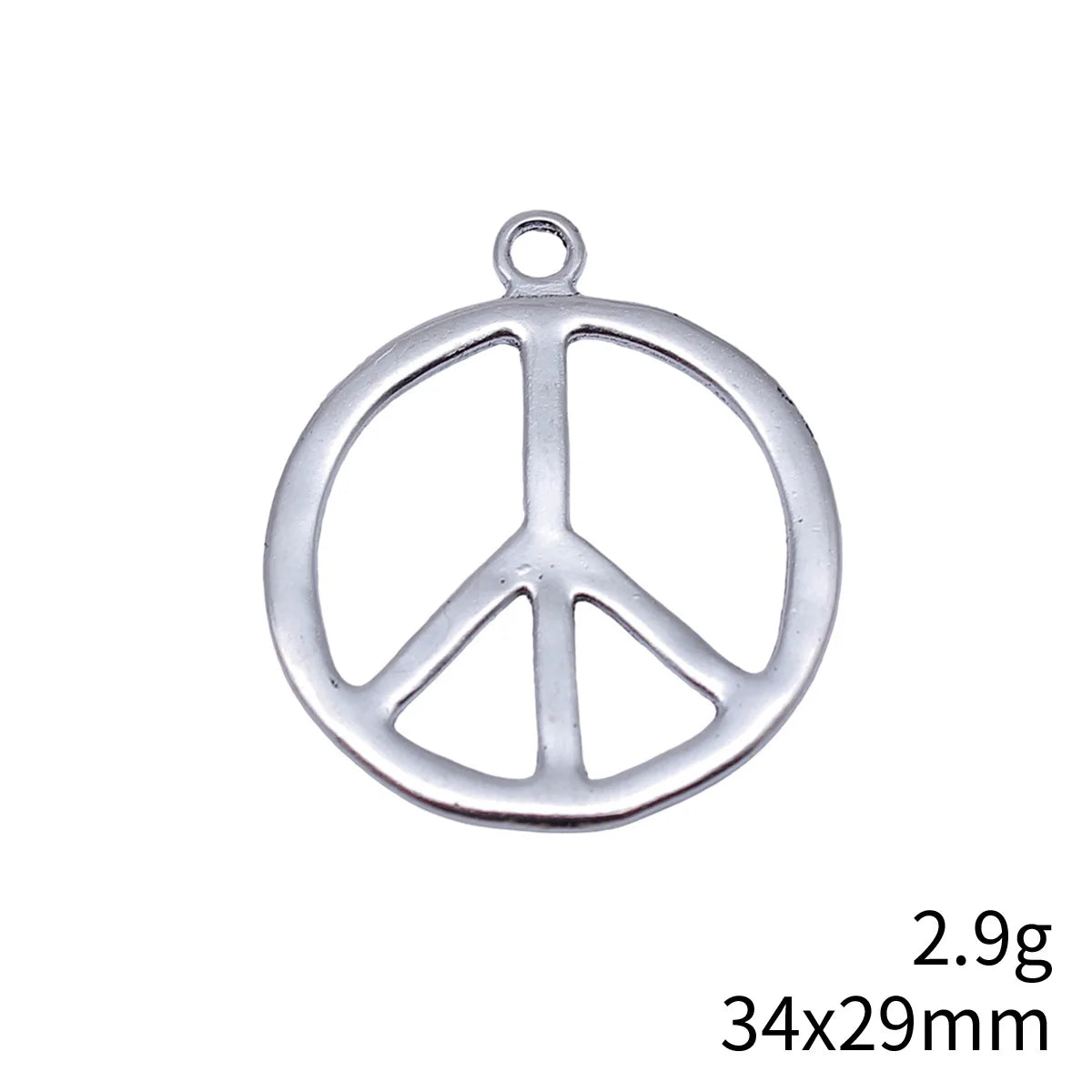 34x29mm 2.9g Antique Silver Zinc Alloy Peace Symbol Charm Pendant for DIY Necklace Jewelry Making
