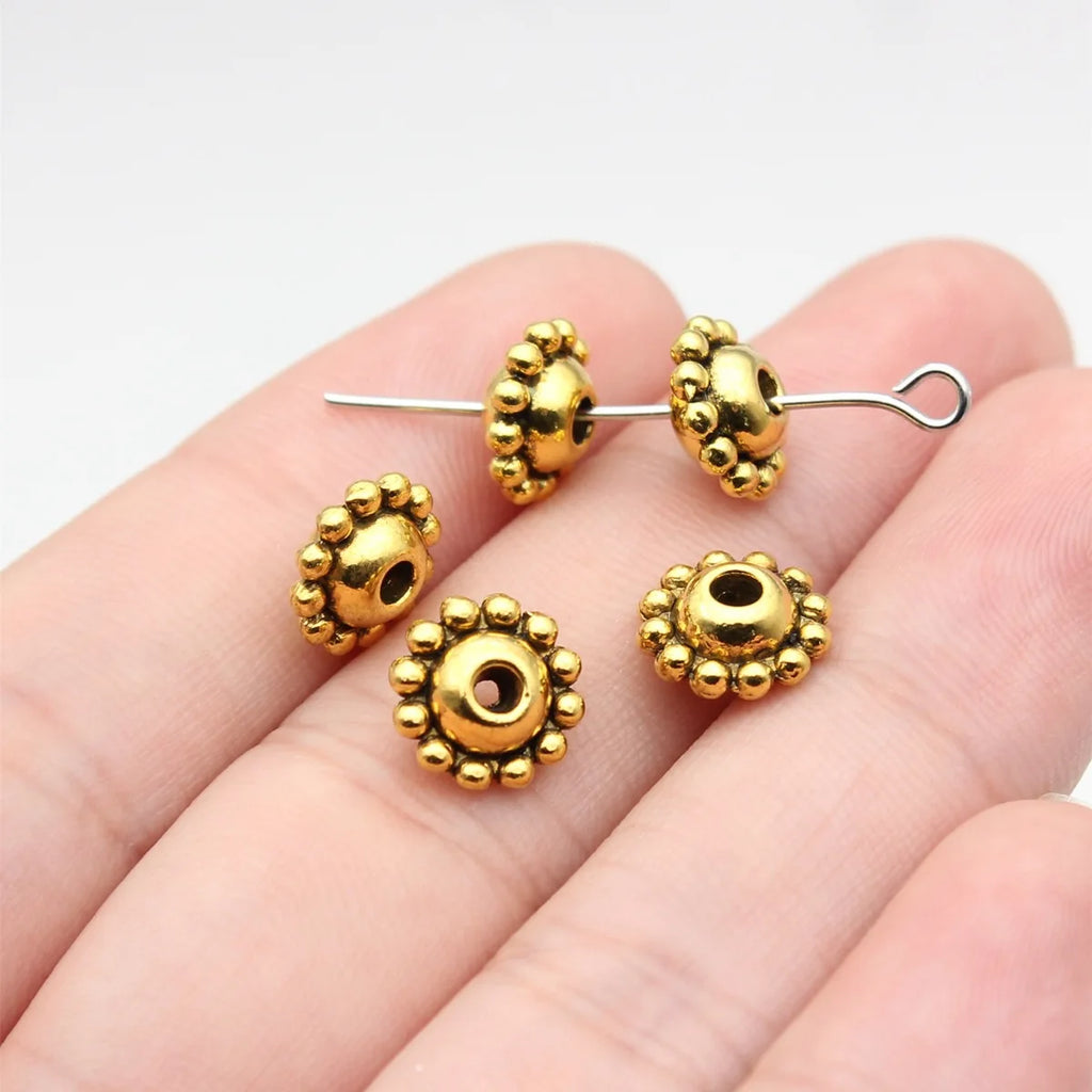 9.2x9.2x4.9mm 0.91g Multi Color Zinc Alloy Spacer Beads Jewelry Findings for DIY Pendant and Bracelet Making