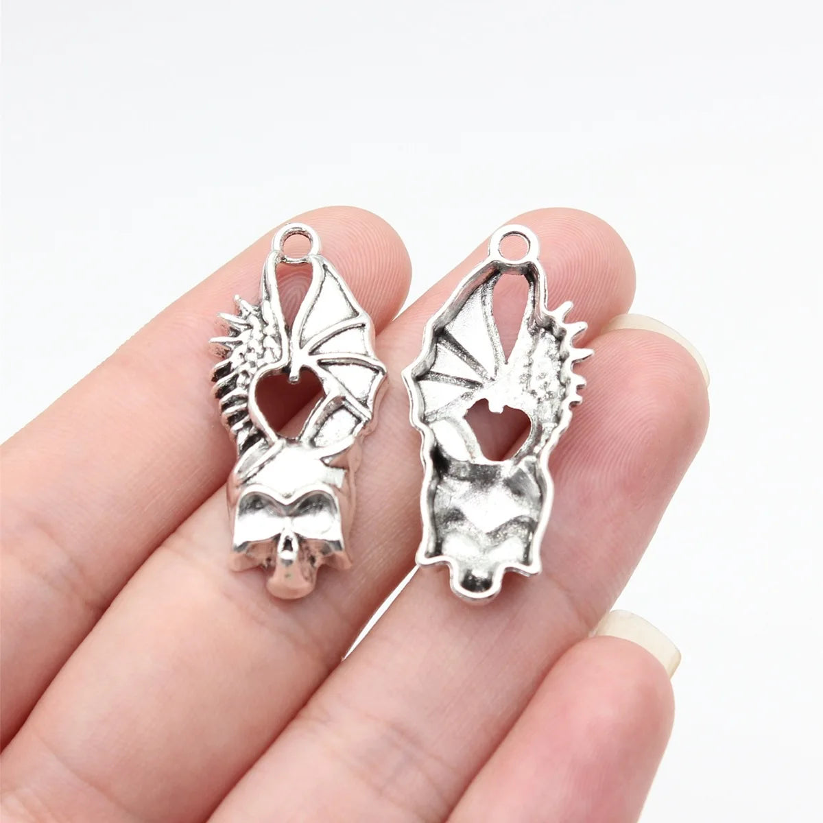 36x16mm 2.2g Multicolor Zinc Alloy Demon Bat Skull Charm Pendant for DIY Gothic Jewelry Making