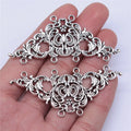 66x30mm 7.5g Antique Silver Zinc Alloy Necklace Connector Charm for DIY Pendant Jewelry Making