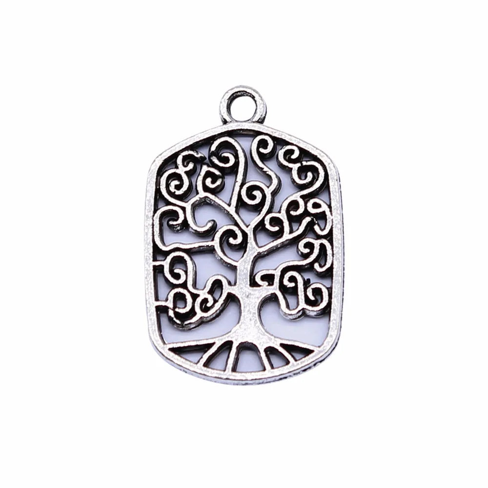 15x22mm 1.5g Multi Color Zinc Alloy Tree of Life Charm Pendant for DIY Necklace Bracelet Making